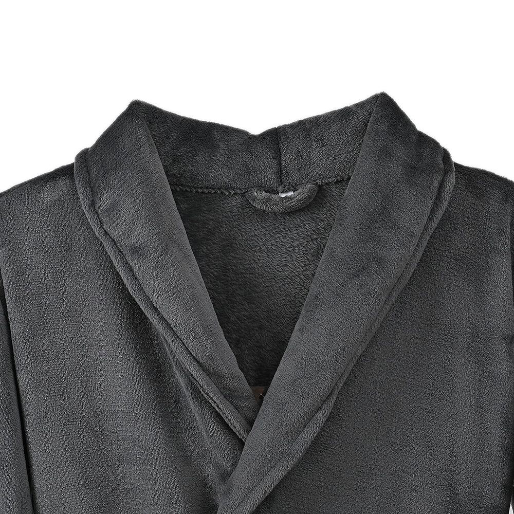 Styled By Supersoft Fleece Dressing Gown with Pockets (Size L-XL) - Grey