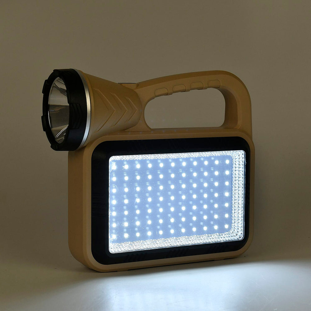 Multifunctional Portable Rechargeable Solar Flashlight and Powerbank (Battery 2400mAh) - Beige