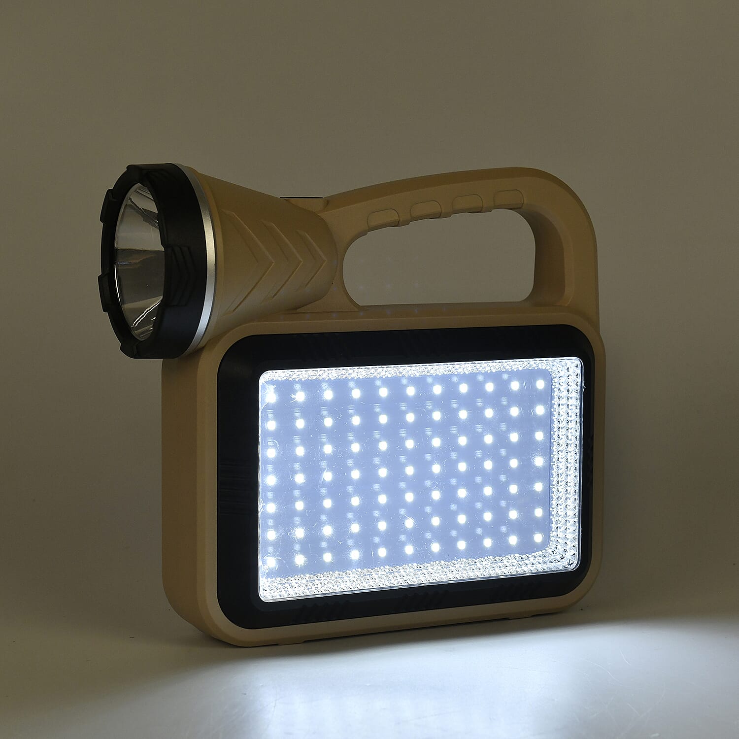 Multifunctional Portable Rechargeable Solar Flashlight and Powerbank (Battery 2400mAh) - Beige