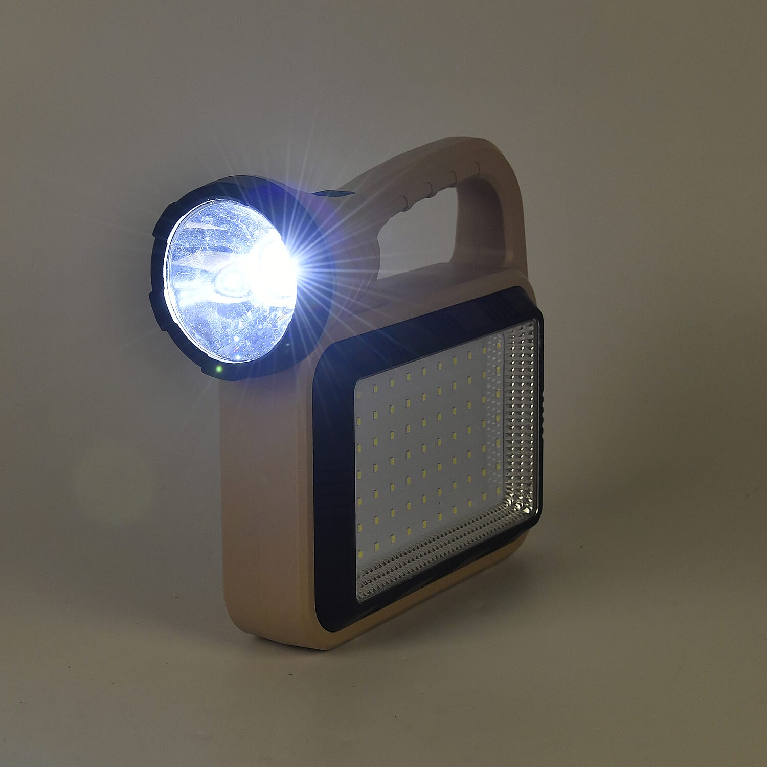 Multifunctional Portable Rechargeable Solar Flashlight and Powerbank (Battery 2400mAh) - Beige