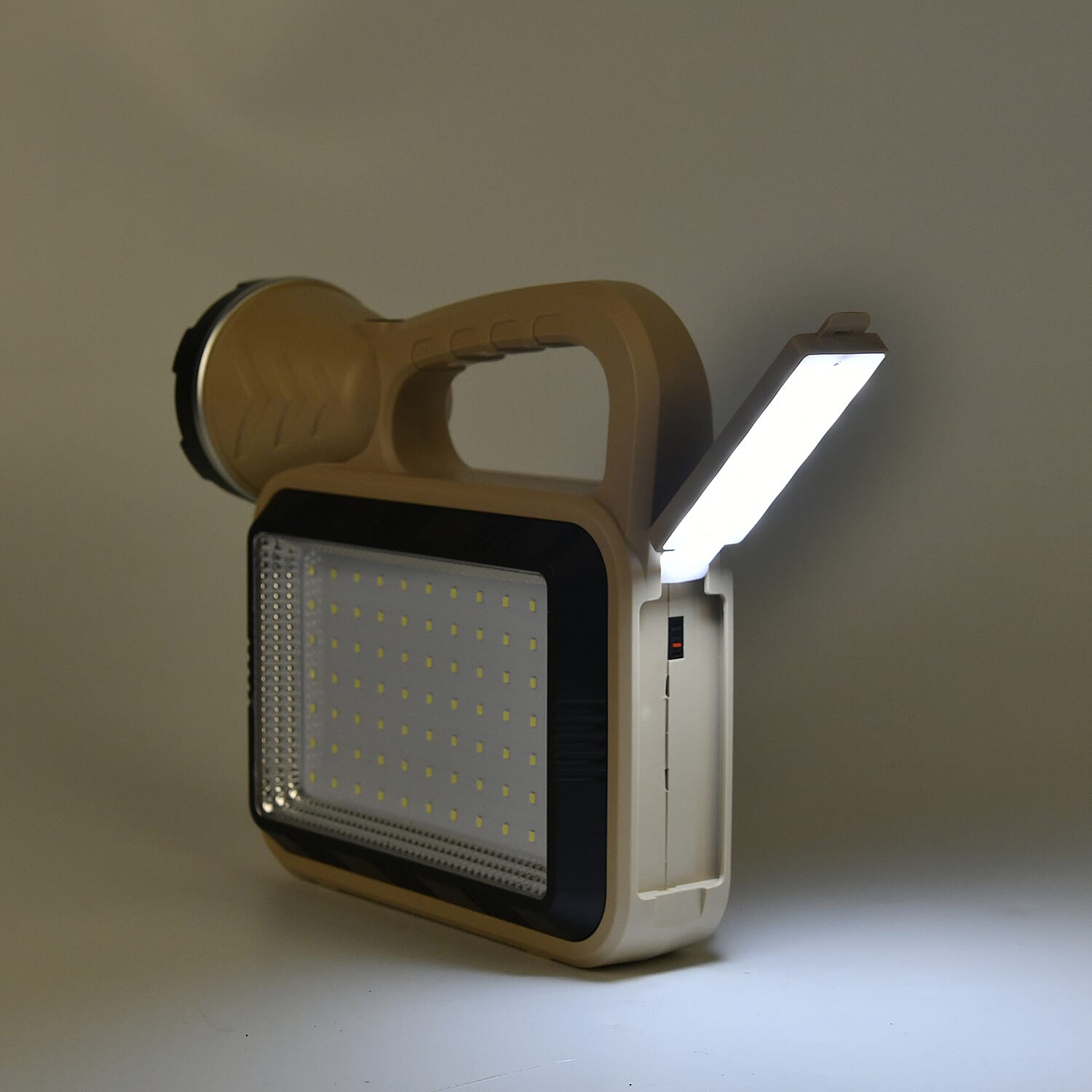 Multifunctional Portable Rechargeable Solar Flashlight and Powerbank (Battery 2400mAh) - Beige