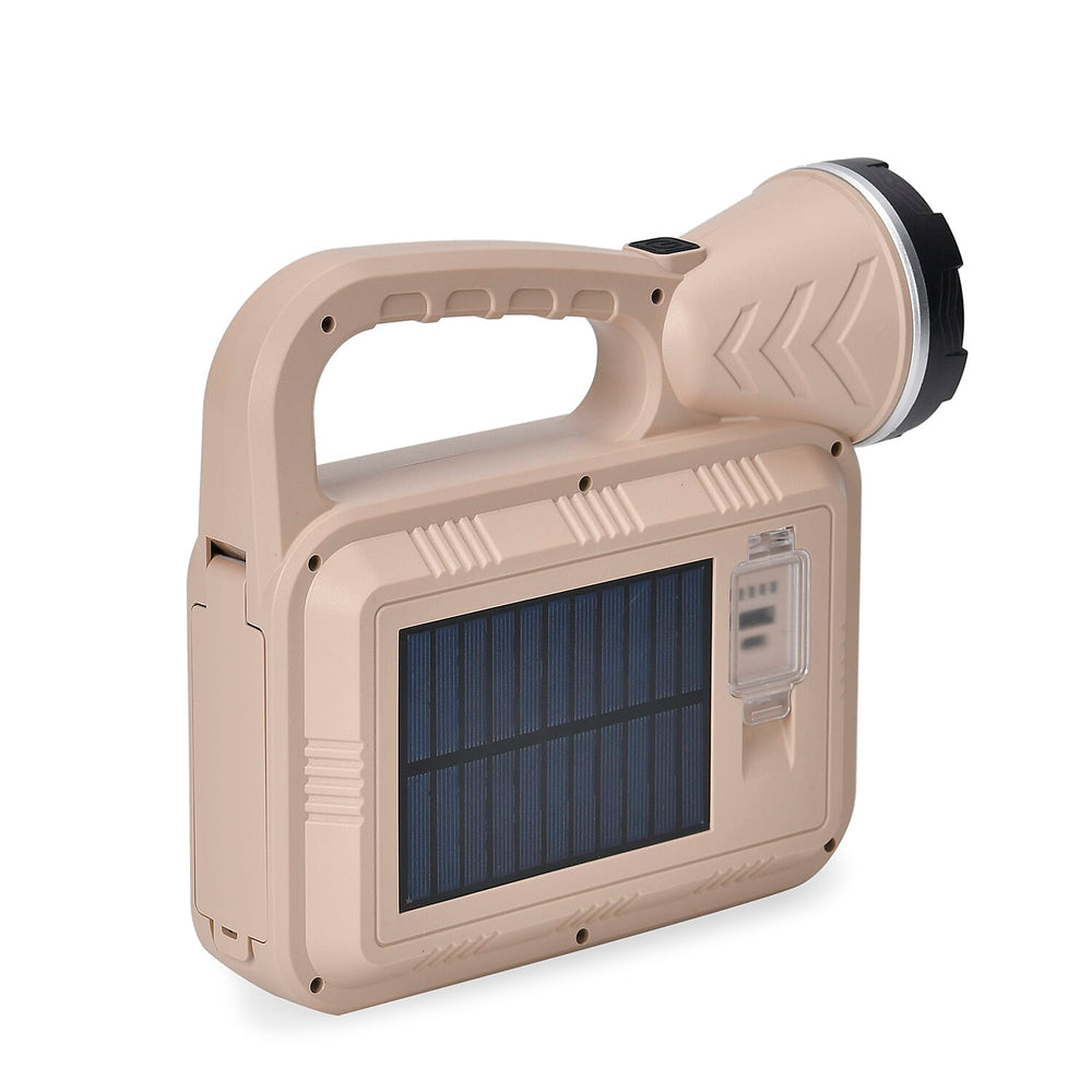 Multifunctional Portable Rechargeable Solar Flashlight and Powerbank (Battery 2400mAh) - Beige