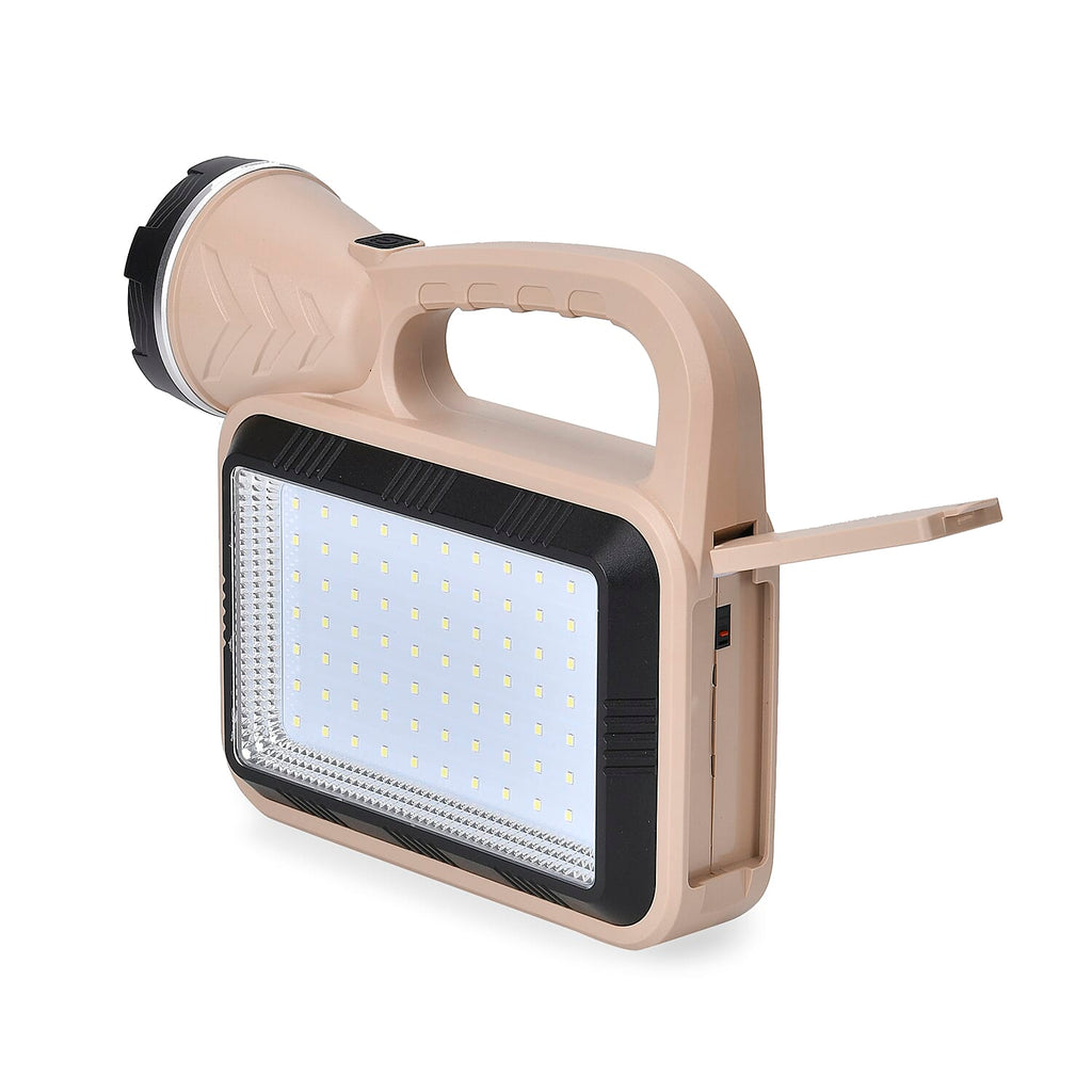 Multifunctional Portable Rechargeable Solar Flashlight and Powerbank (Battery 2400mAh) - Beige
