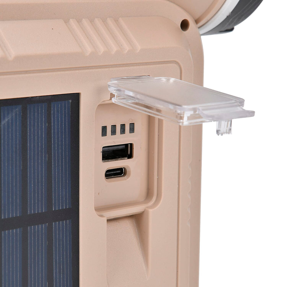 Multifunctional Portable Rechargeable Solar Flashlight and Powerbank (Battery 2400mAh) - Beige
