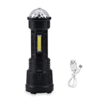 Multifunctional Rechargeable LED - COB Lamp Beads Colourful Flashlight (1200mAh Battery - USB Cable)
