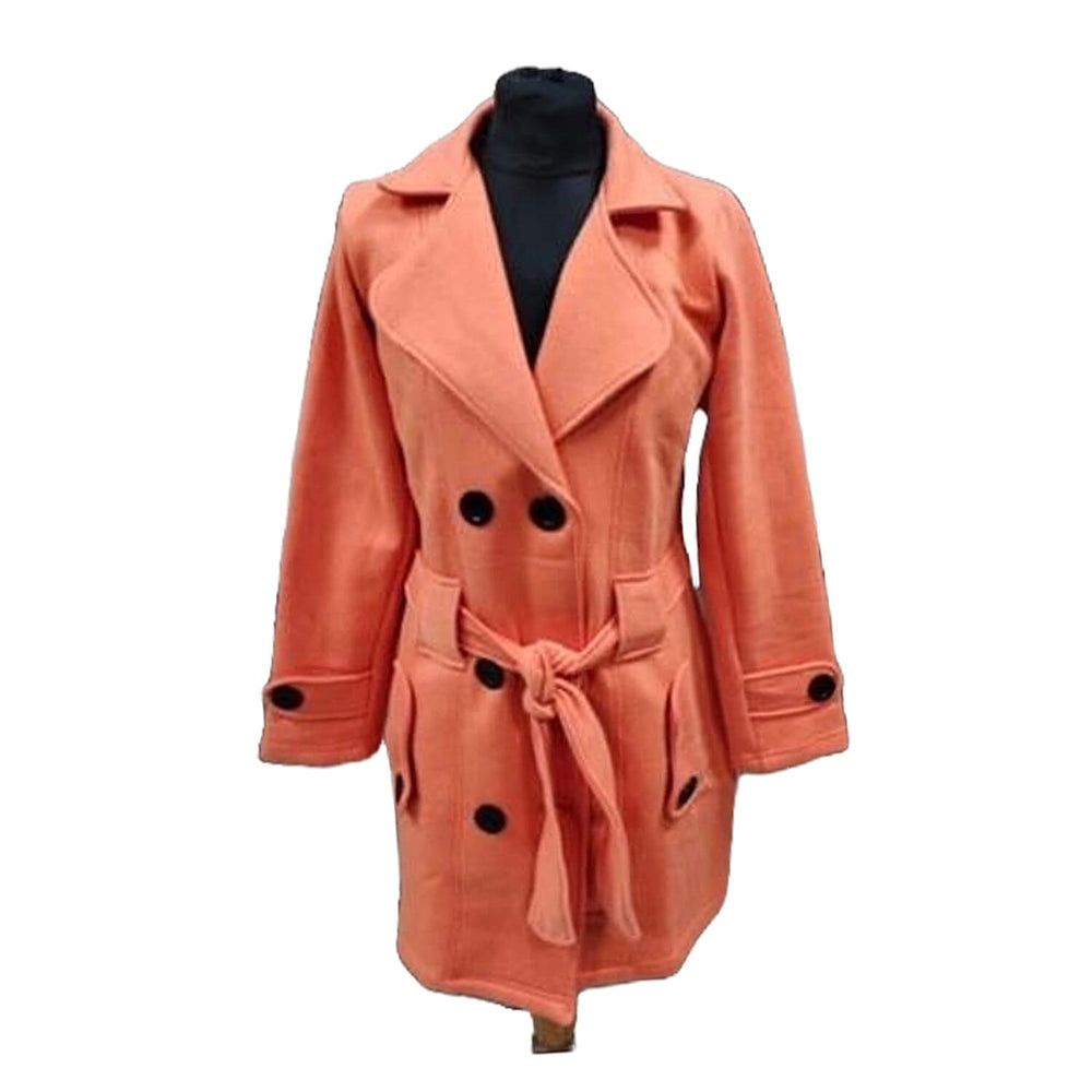 Cotton Patterned Coat - Red & Light Gray