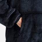 Mega Winter Closeout - Super Soft Fleeced Hoodie Blanket (One Size) - Black