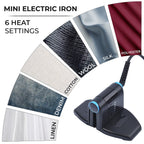 Compact Powerful Foldable Iron (Size 13x8cm) with 6 Heat Settings