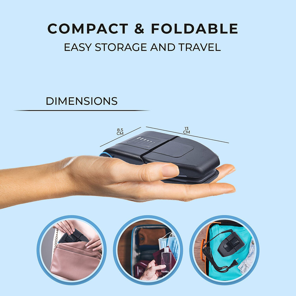 Compact Powerful Foldable Iron (Size 13x8cm) with 6 Heat Settings