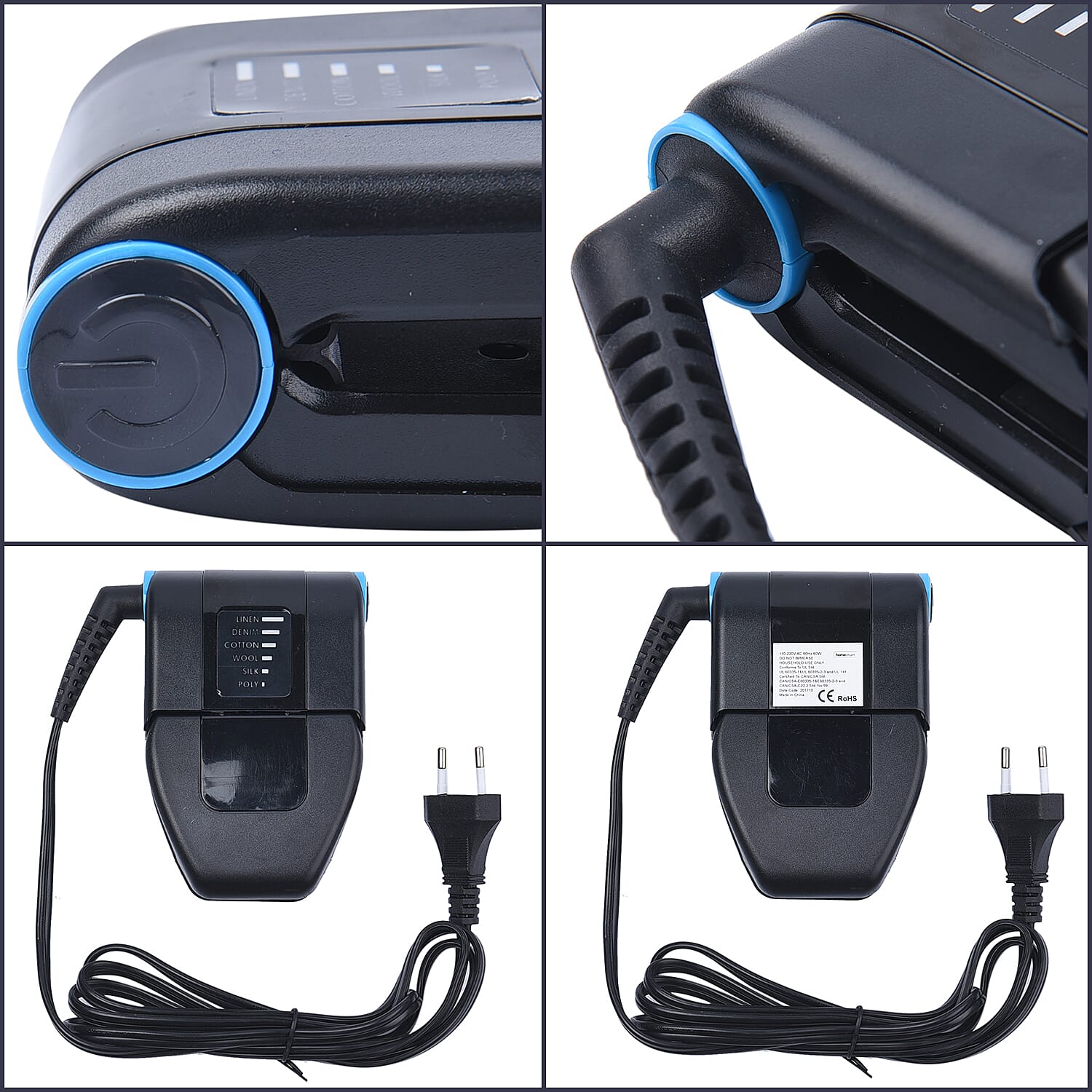 Compact Powerful Foldable Iron (Size 13x8cm) with 6 Heat Settings