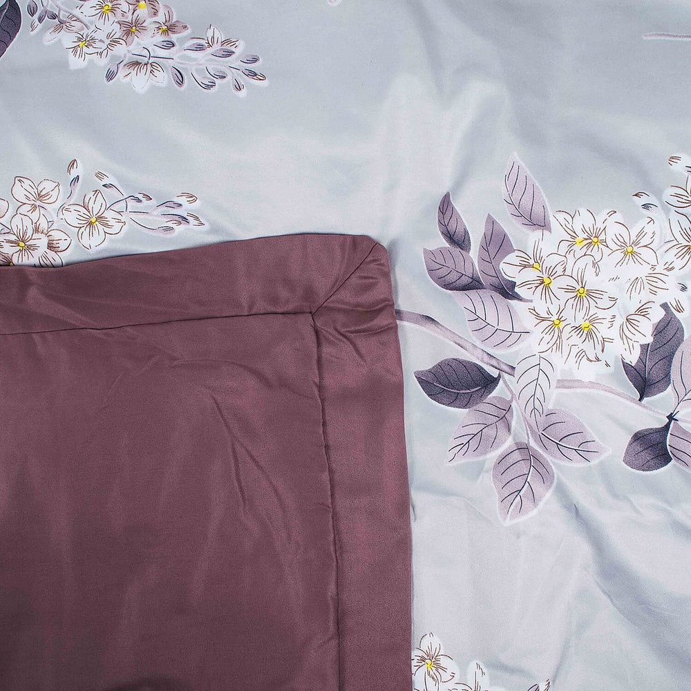 Floral Patterned Set of 3 Pcs -  Comforter (200 x 200cm) and 2 Pillow Covers