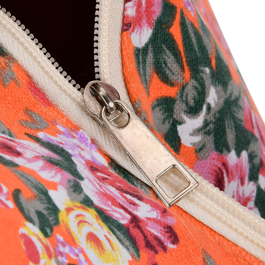Floral Slouch Tote Bag - Orange