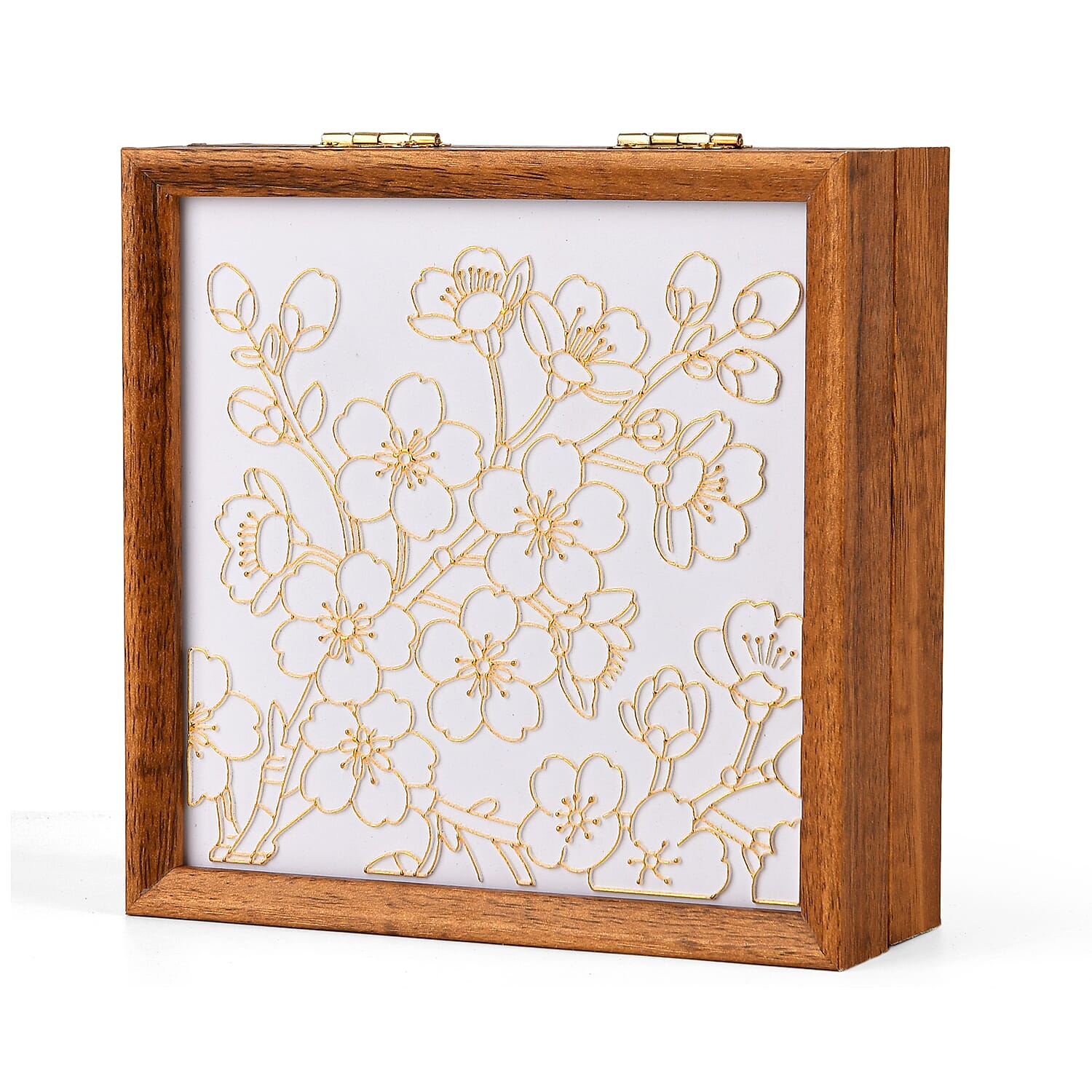Floral Storage Box (Size 23x15x6 cm) - Multi Color & Brown