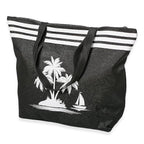Palm Tree Design Beach Bag - Black