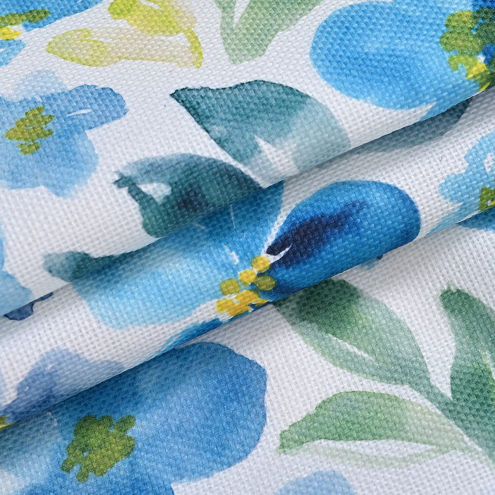 4-Piece Waterproof Outdoor Cushion Covers (Size 45x45cm) - Blue - Green Floral Print