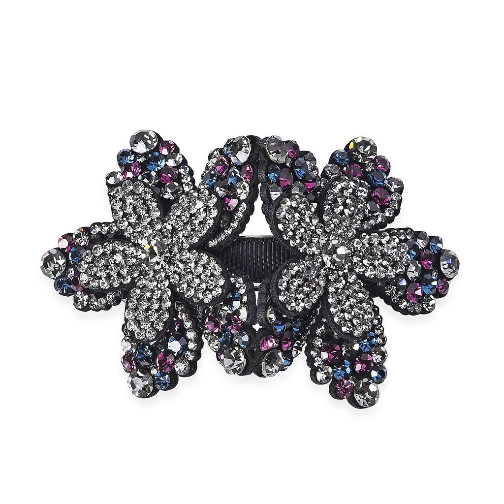 Flower Hair Clip - Dark Purple, Blue Black and Grey