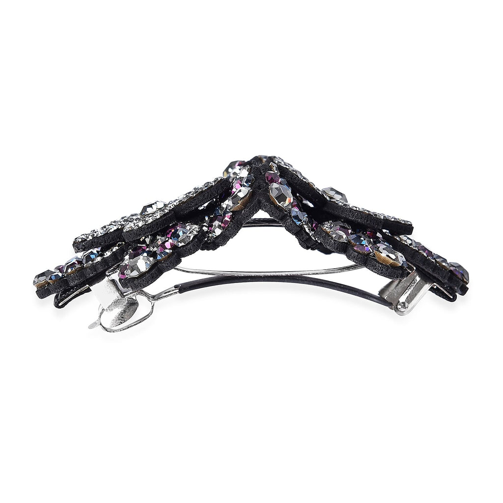 Flower Hair Clip - Dark Purple, Blue Black and Grey