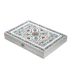 Minakari Oxidized Ring Box Flower Embossed Holds Upto 150 Rings (Size 35x25x5 cm) - Silver