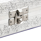 Minakari Oxidized Ring Box Flower Embossed Holds Upto 150 Rings (Size 35x25x5 cm) - Silver