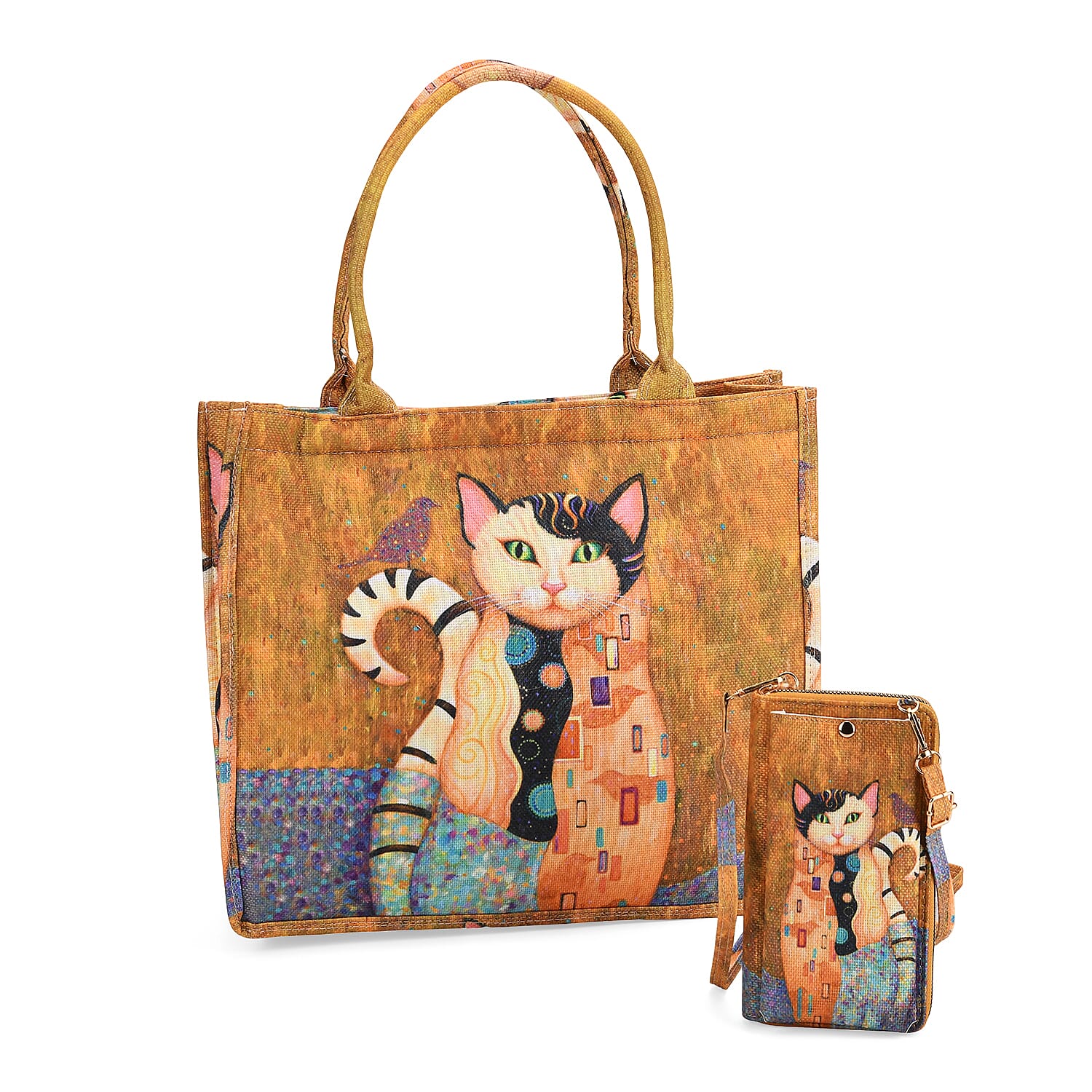 Flower Tote Bag (Size 40x12x34 cm) - Coffee & Black Pink