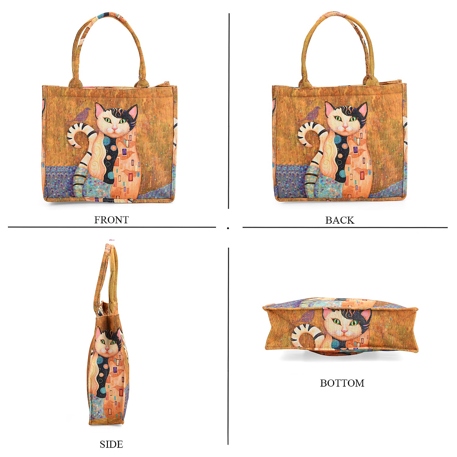 Flower Tote Bag (Size 40x12x34 cm) - Coffee & Black Pink