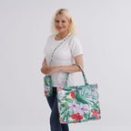 2 Piece Set - Tropical Pattern Tote Bag and Crossbody Bag