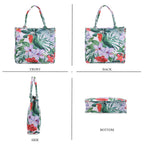 2 Piece Set - Tropical Pattern Tote Bag and Crossbody Bag