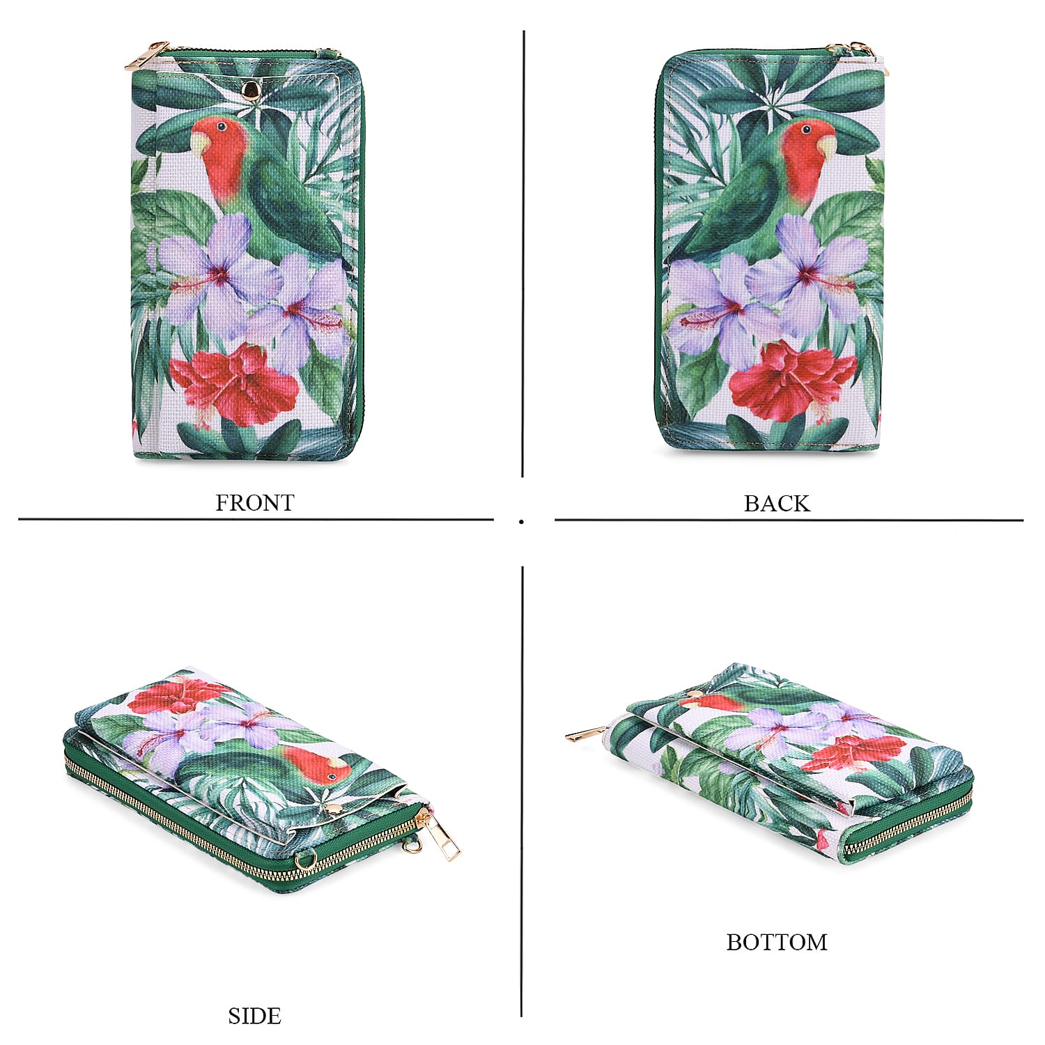 2 Piece Set - Tropical Pattern Tote Bag and Crossbody Bag
