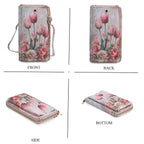 2 Piece Set - Flower Pattern Tote Bag and Crossbody Bag
