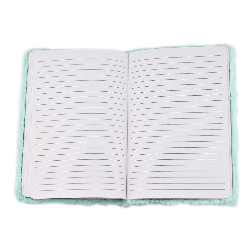 Fluffy Cover 3D Cat Pattern Notebook (80 Pages) - Light Blue