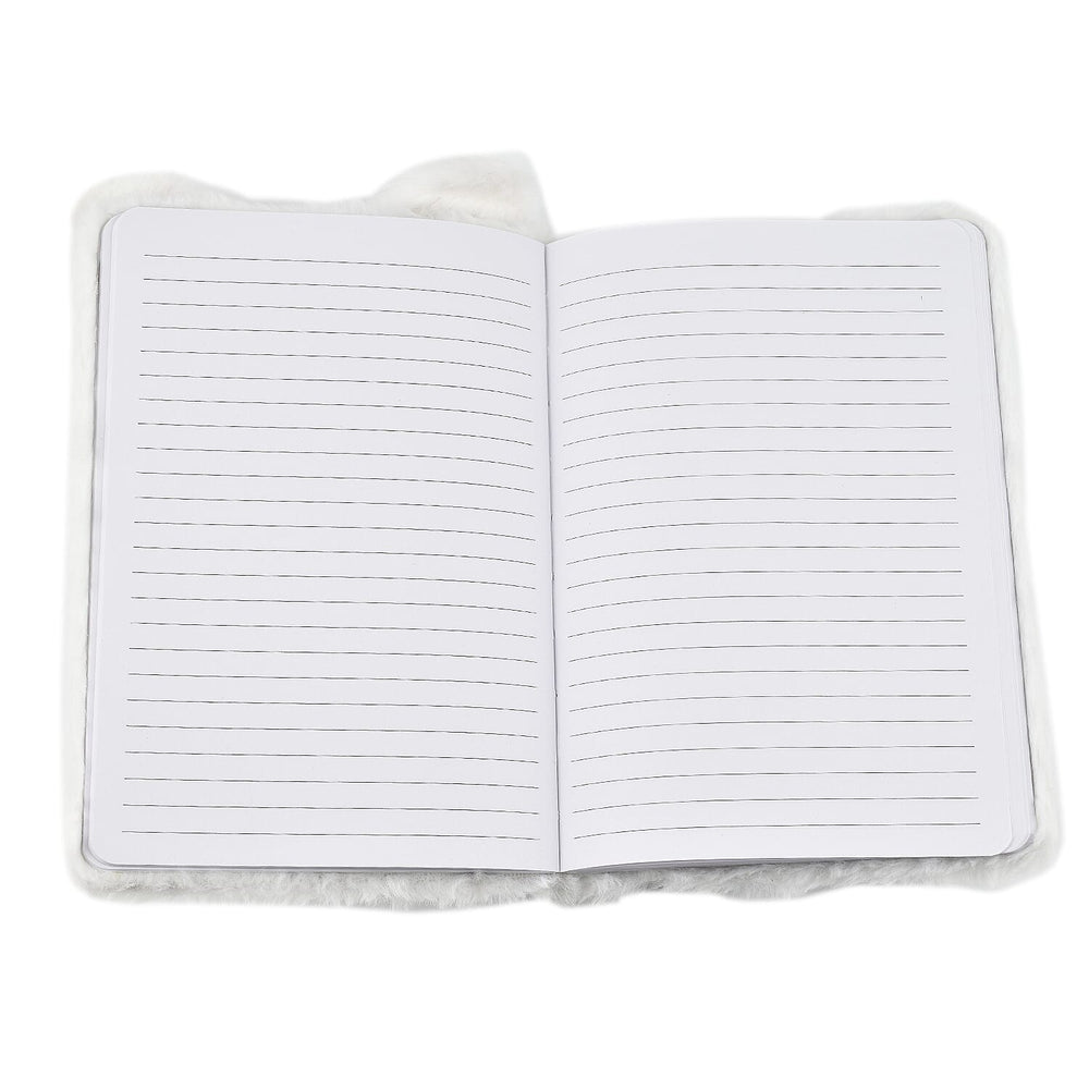 Fluffy Cover 3D Rabbit Pattern Notebook (80 Pages) - Pink