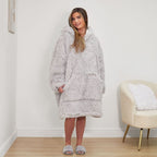 Fluffy Hoodie Blanket (Adults) - Silver