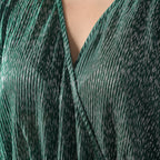 Pleated Jumpsuit with Metallic Detail & Elasticated Waist (Size L)  - Green