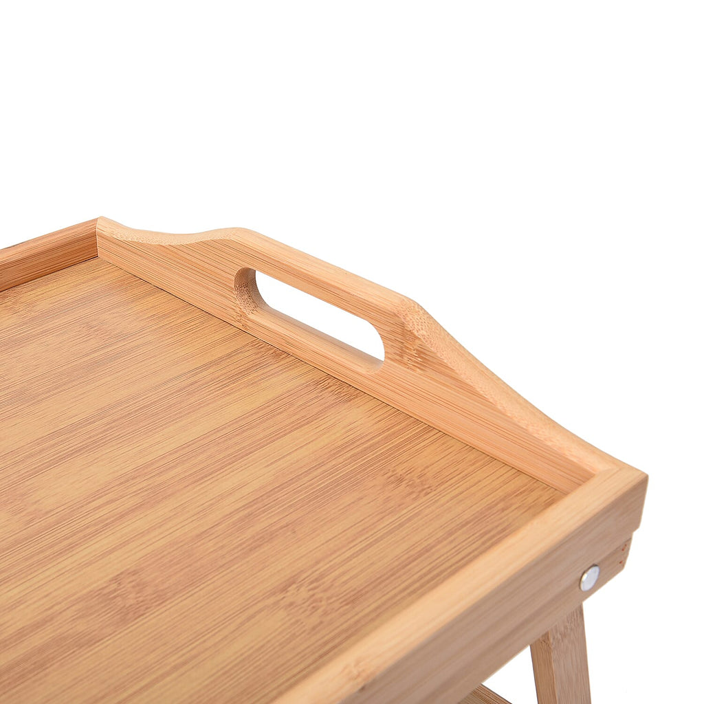 Foldable Bamboo Tray Wooden Legs (Folded Size 50x30x7cm, Unfolded Size 50x30x22cm)