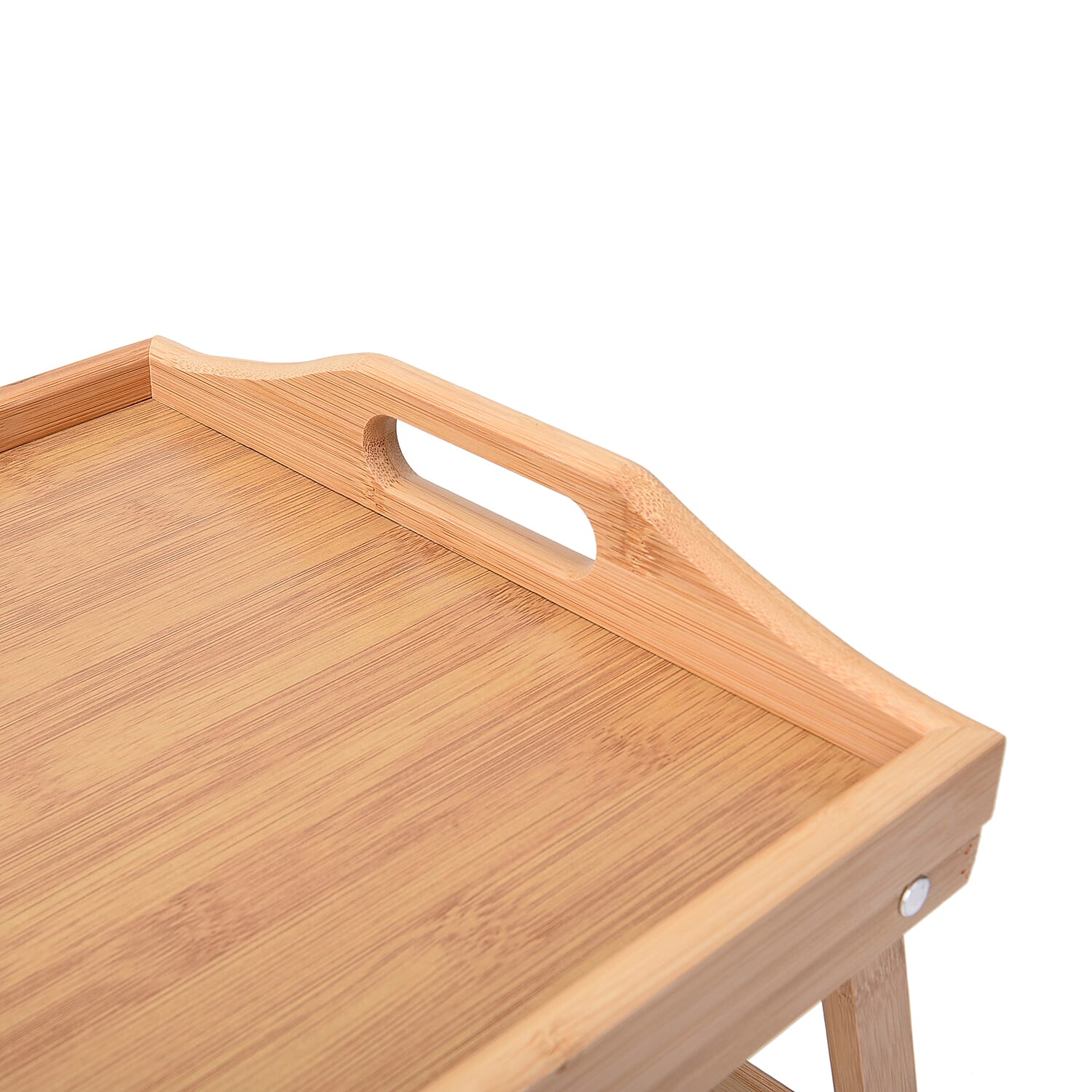 Foldable Bamboo Tray Wooden Legs (Folded Size 50x30x7cm, Unfolded Size 50x30x22cm)