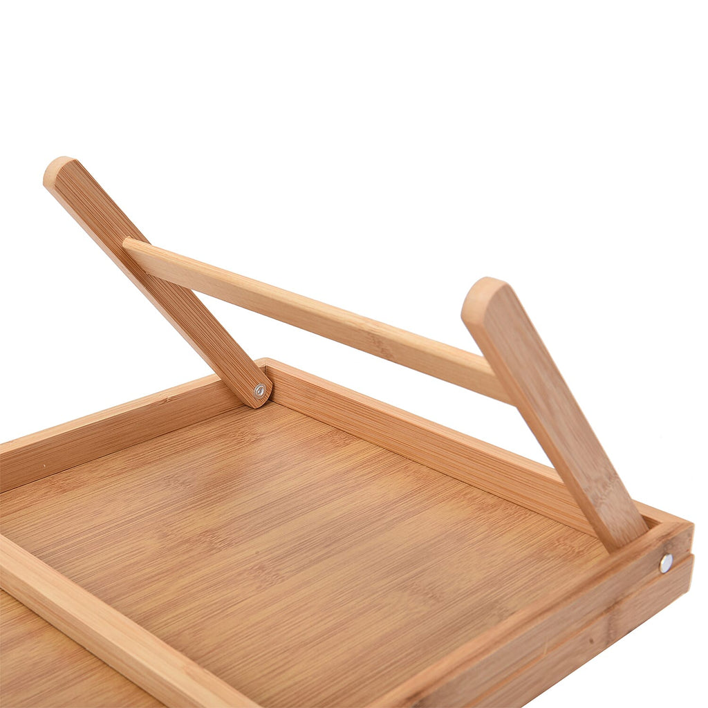 Foldable Bamboo Tray Wooden Legs (Folded Size 50x30x7cm, Unfolded Size 50x30x22cm)