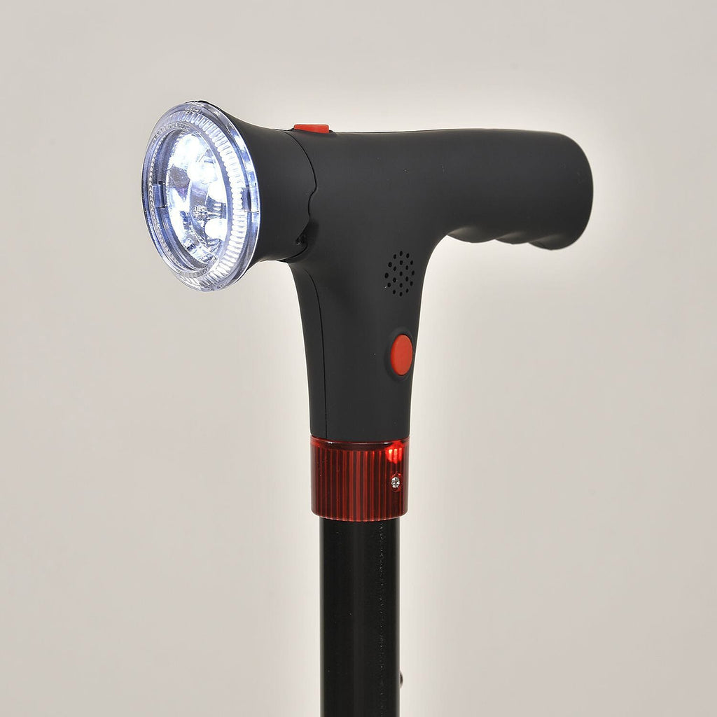 NEW ARRIVAL - Foldable Smart Walking Cane with LED Light (2 AAA battery not incld) -  34-38 in Black