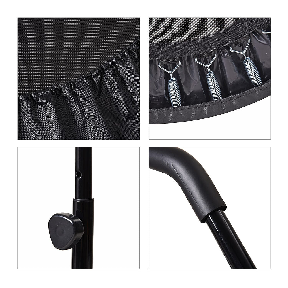 Foldable Trampoline (With Adjustable Handle Size) Maximum Weight Capacity 150kg- Black