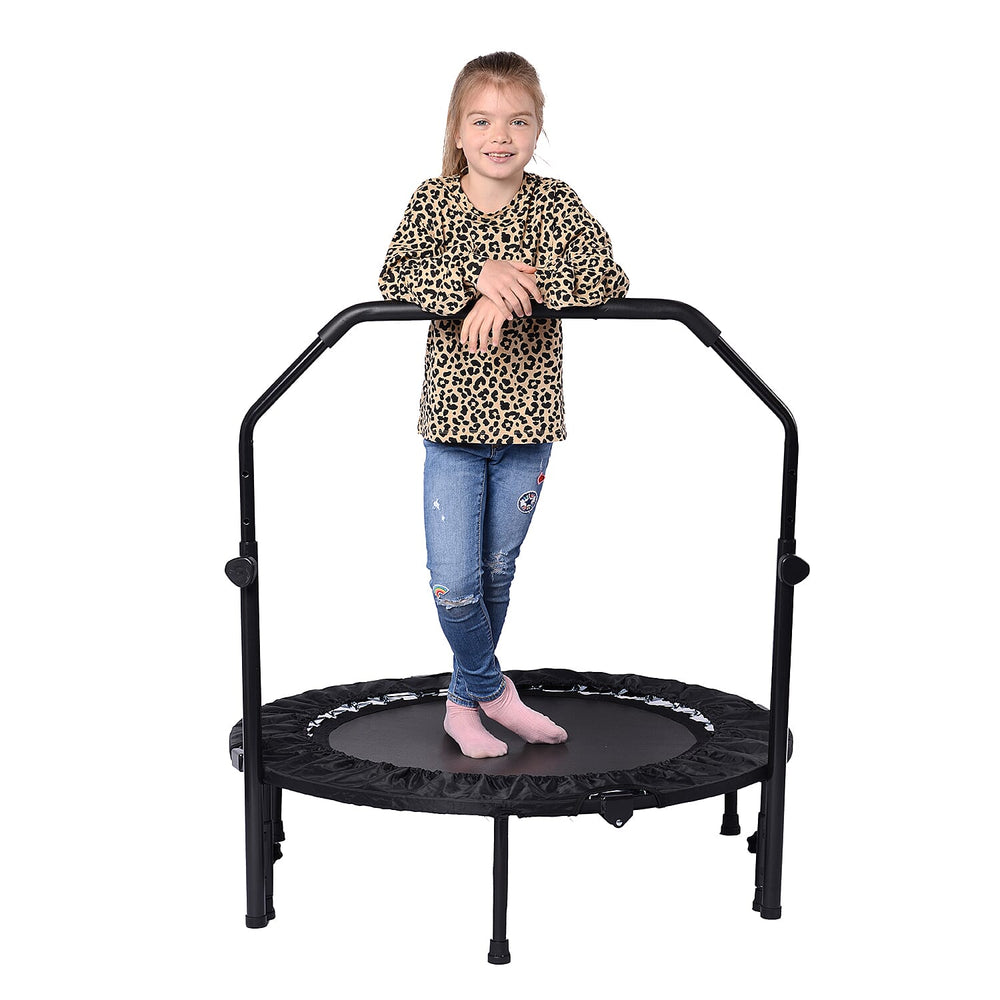 Foldable Trampoline (With Adjustable Handle Size) Maximum Weight Capacity 150kg- Black
