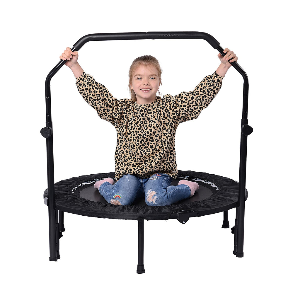 Foldable Trampoline (With Adjustable Handle Size) Maximum Weight Capacity 150kg- Black