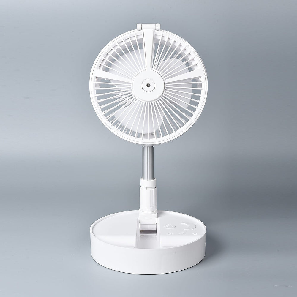 Portable & Adjustable Fan with Mist, Rechargeable Battery and Four Wind Speed Settings (Folded Size 20x11cm; Adjustable up to 85cm)