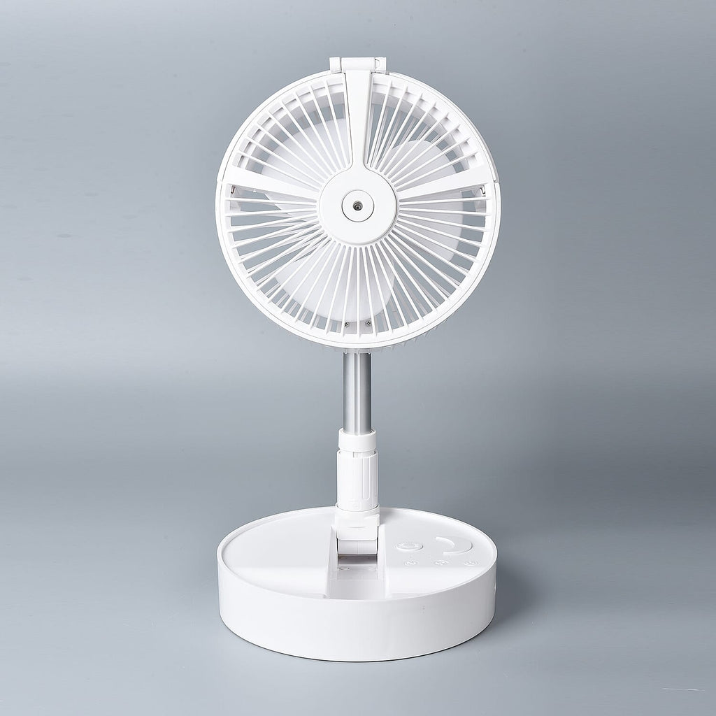 Portable & Adjustable Fan with Mist, Rechargeable Battery and Four Wind Speed Settings (Folded Size 20x11cm; Adjustable up to 85cm)