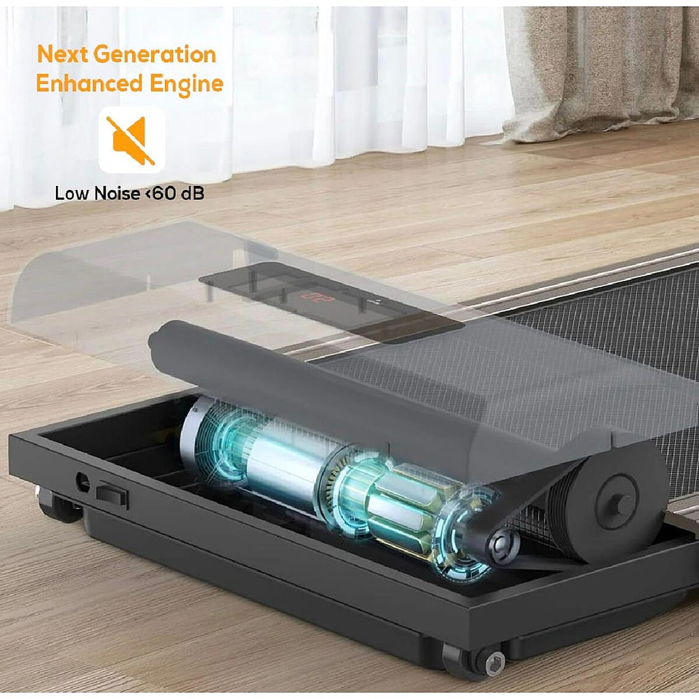 LOWEST EVER PRICE - Folding Treadmill with Handle and Remote Control - Electric Walking Pad with LED Display, Bluetooth Speaker - 10km-h Max Speed - Grey
