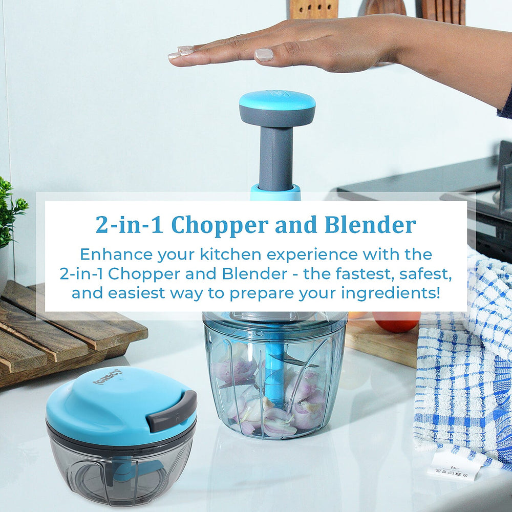 Chop it! Blend it! (Size 13x13x22 cm) - Blue & Green