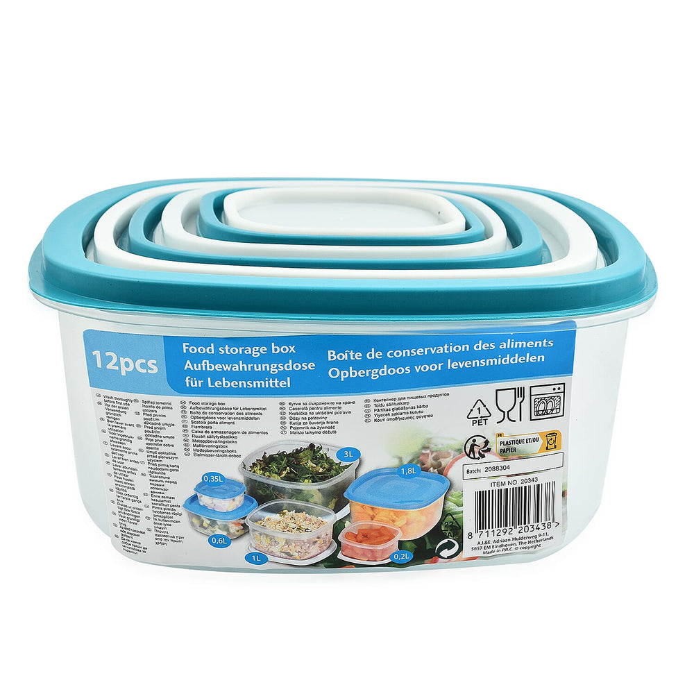 6 Food Storage Boxes with Lids 3L to 0.2L