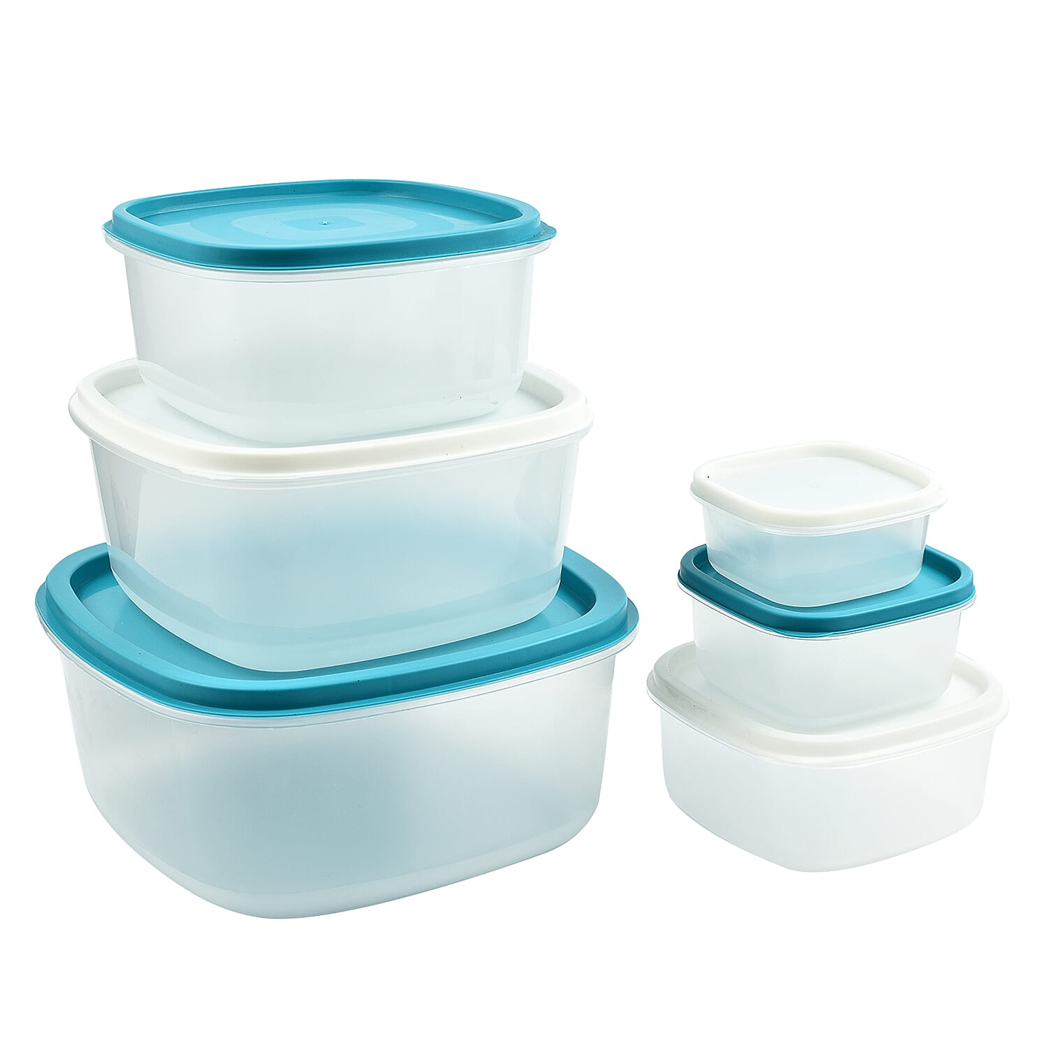 6 Food Storage Boxes with Lids 3L to 0.2L