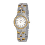Krug Baumen Regatta 3ATM WR 4 Diamond White Dial Ladies Watch with Silver - Gold Colour Strap