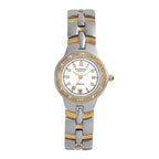 Krug Baumen Regatta 3ATM WR 4 Diamond White Dial Ladies Watch with Silver - Gold Colour Strap