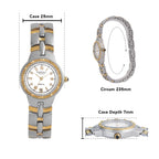 Krug Baumen Regatta 3ATM WR 4 Diamond White Dial Ladies Watch with Silver - Gold Colour Strap