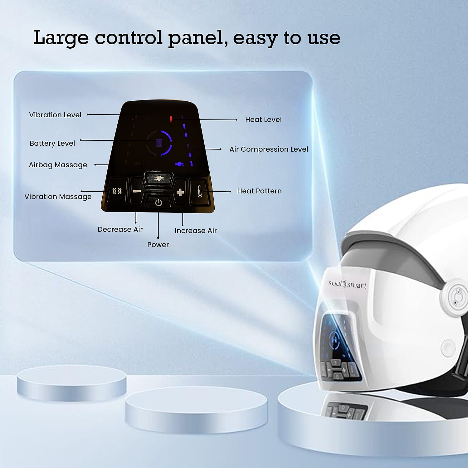 Soulsmart Rechargeable Cordless Knee Joint Massager with Heating, Air Pressure, Vibration & Electrotherapy Function